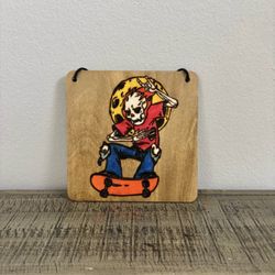 Skateboarding Wood Burning 6x6”