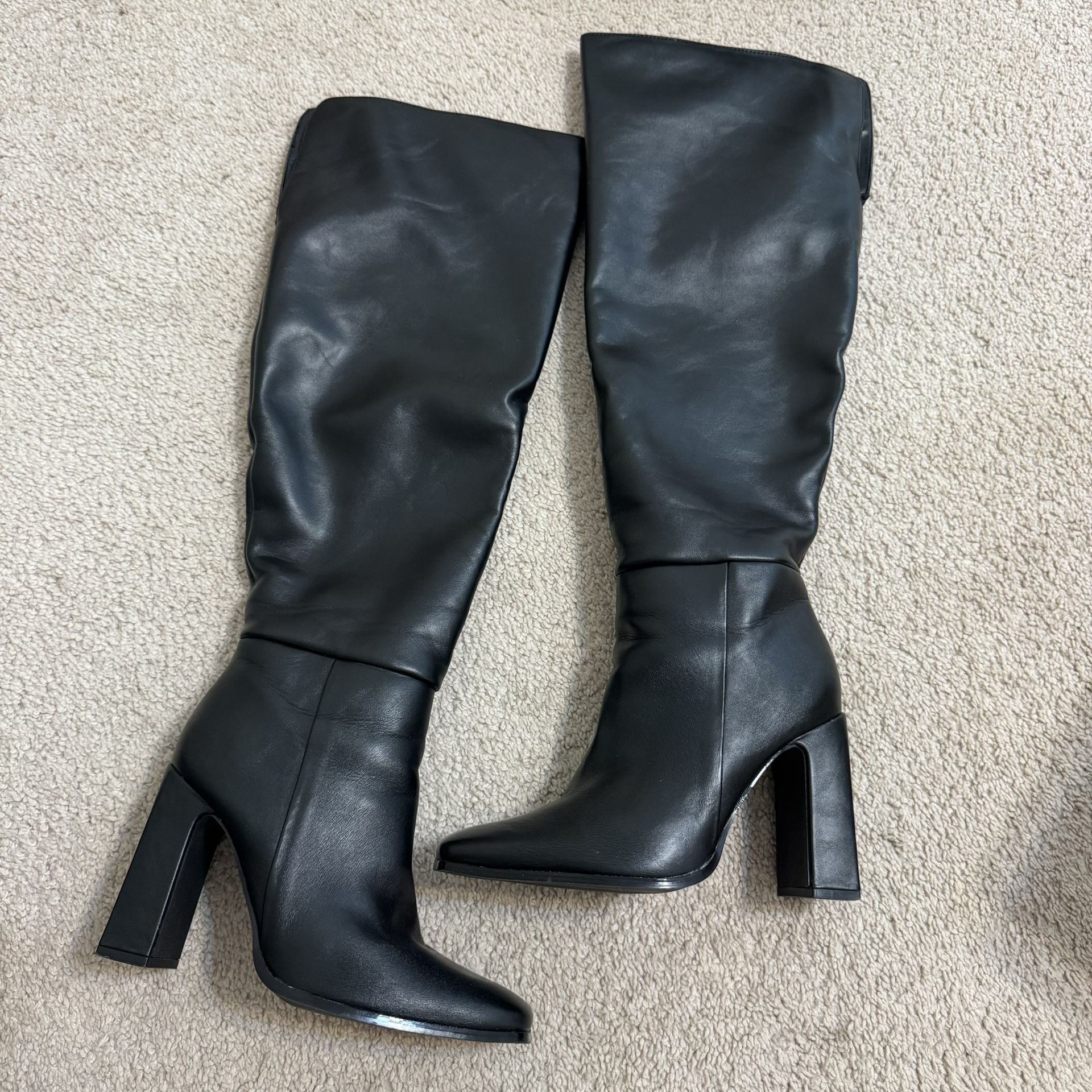 Black Thigh High Boots Women’s Size 8