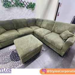 New Sectional W/Ottoman Included  (Corduroy)