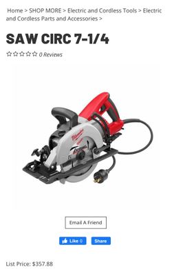 Milwaukee Electric Tool - 6577-20 - Milwaukee 6577-20 7-1/4" Worm Drive Circular Saw