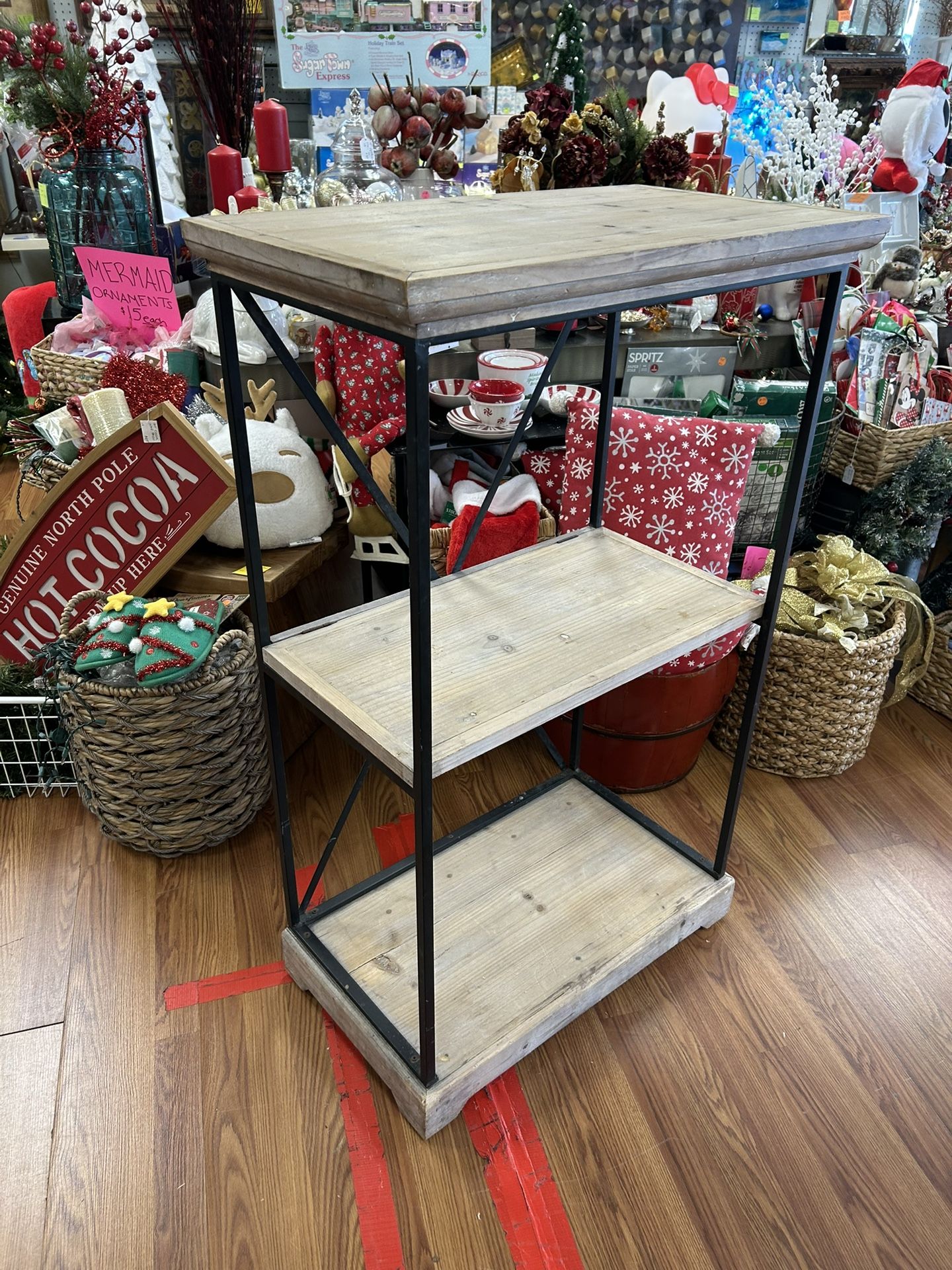 Brown and Black Free Standing 3 Tier Storage Rack with Shelves 