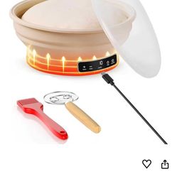 Electric Sourdough Starter Kit with 6-Temp (77-122℉) Control & Timer - 9" Foldable Sourdough Bread Baking Supplies & Dough Warmer - Complete Banneton 