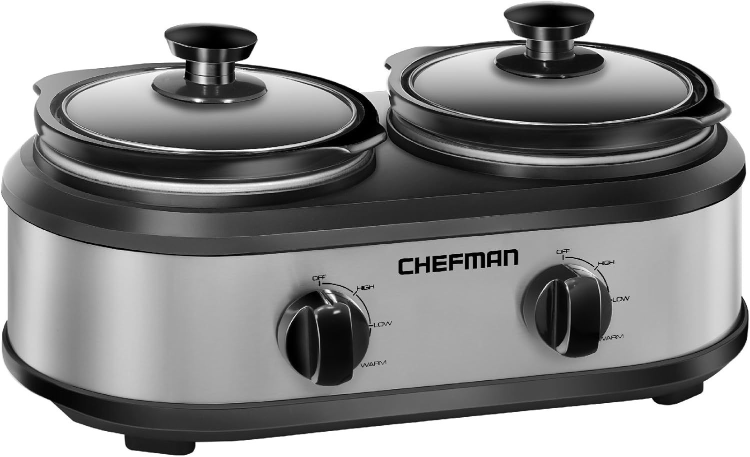 $35 Chefman Double Slow Cooker & Buffet Server with 2 Removable 1.25 Qt. Oval Crocks