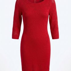 Calvin Klein Red Knit sweater dress, Size L