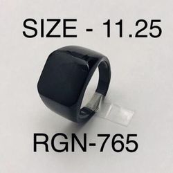Signet Square Black Tone Ring for Men & Women: Size-11/RGN-765