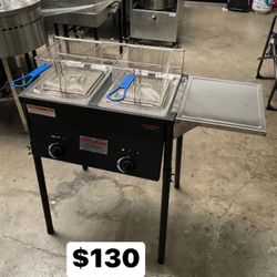 Deep Fryer Double Basket with Stand Cart 10 QT Stainless Steel Propane Gas  Freidora de gas nueva con 2 canastas 10 qts con manguera y regulador todo