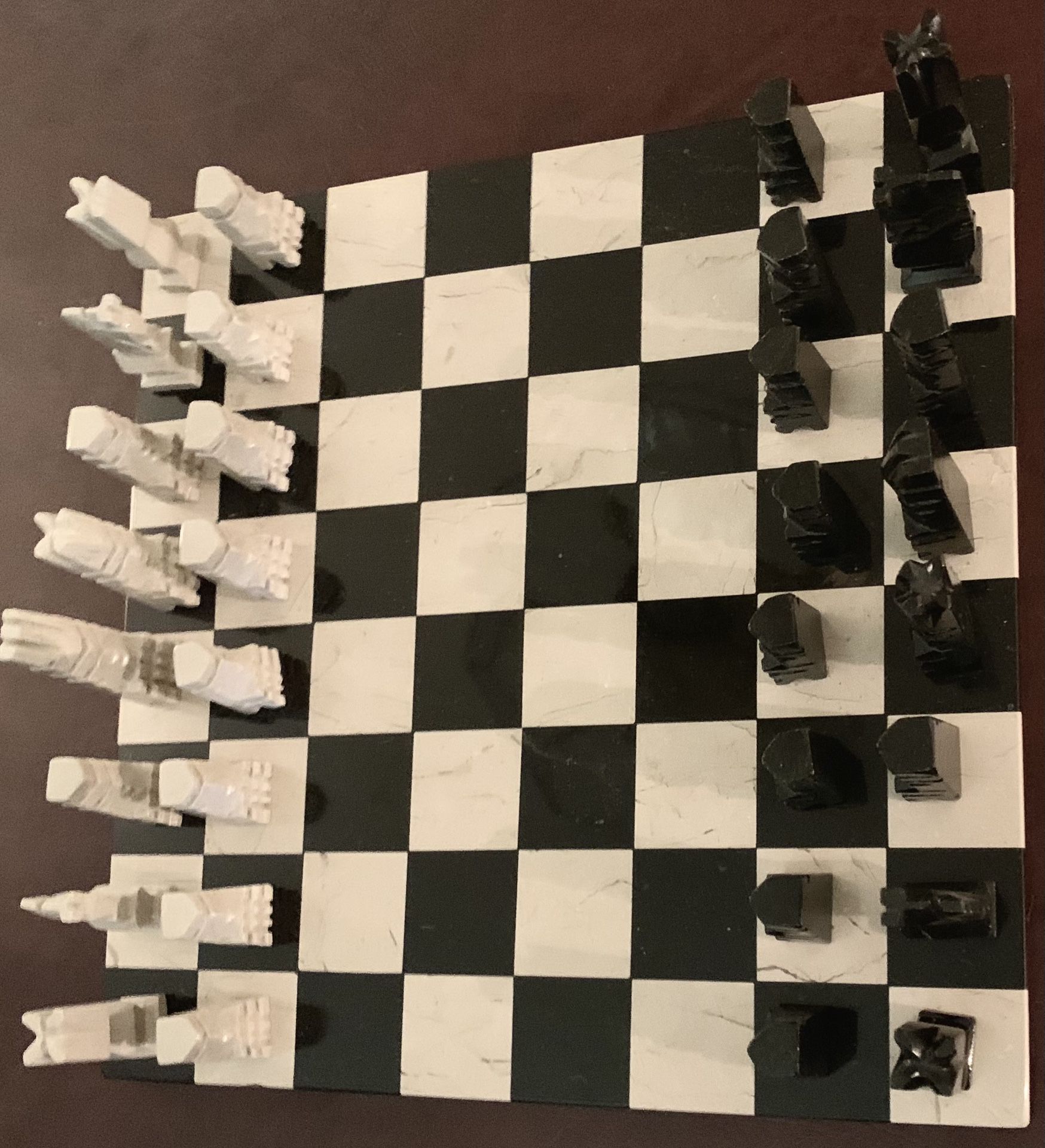 CHESS Set Marble LARGE Never used, boxed