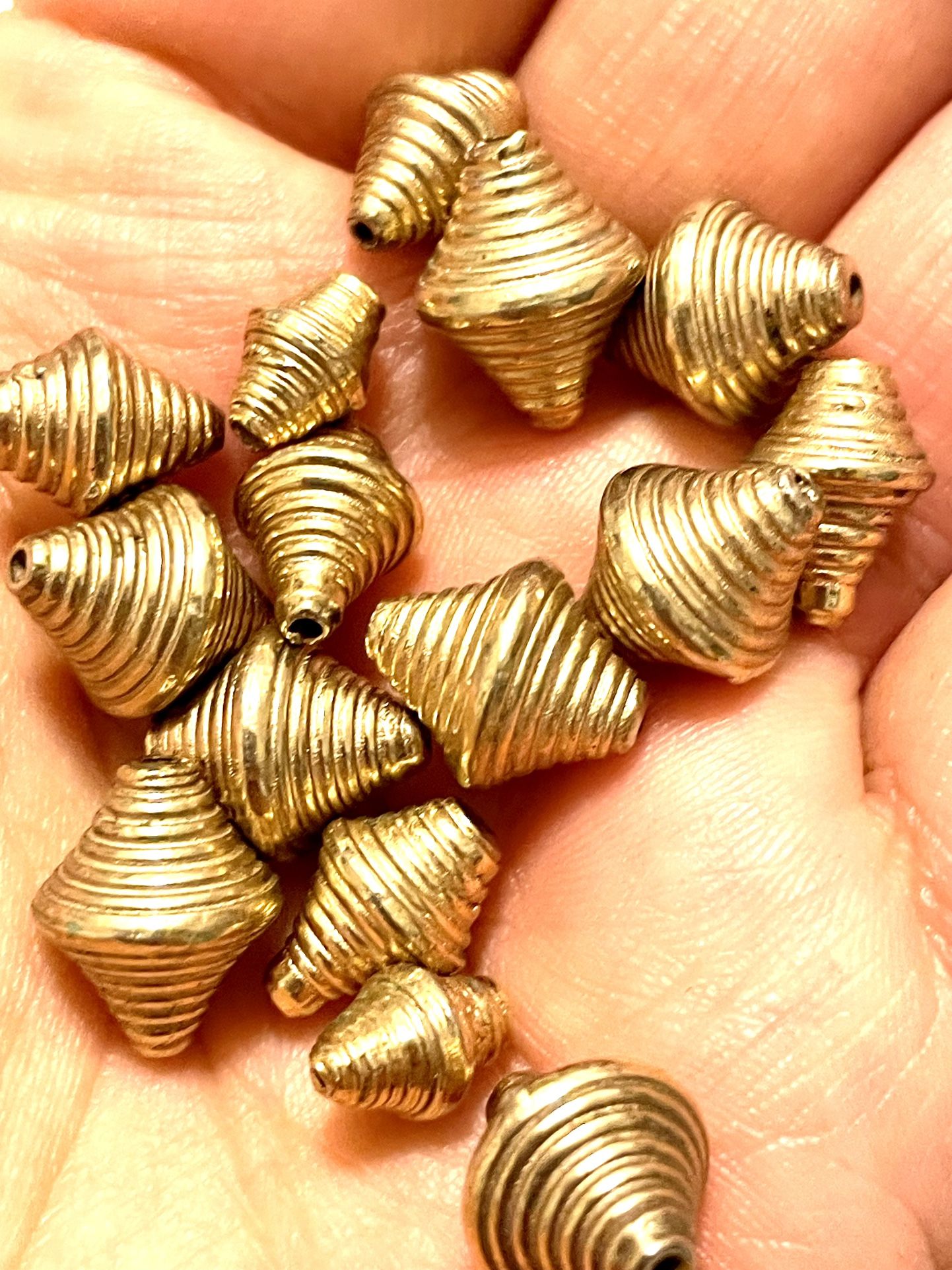 Lot Of Coiled Bicone Beads
