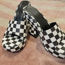Checkered Block Heel