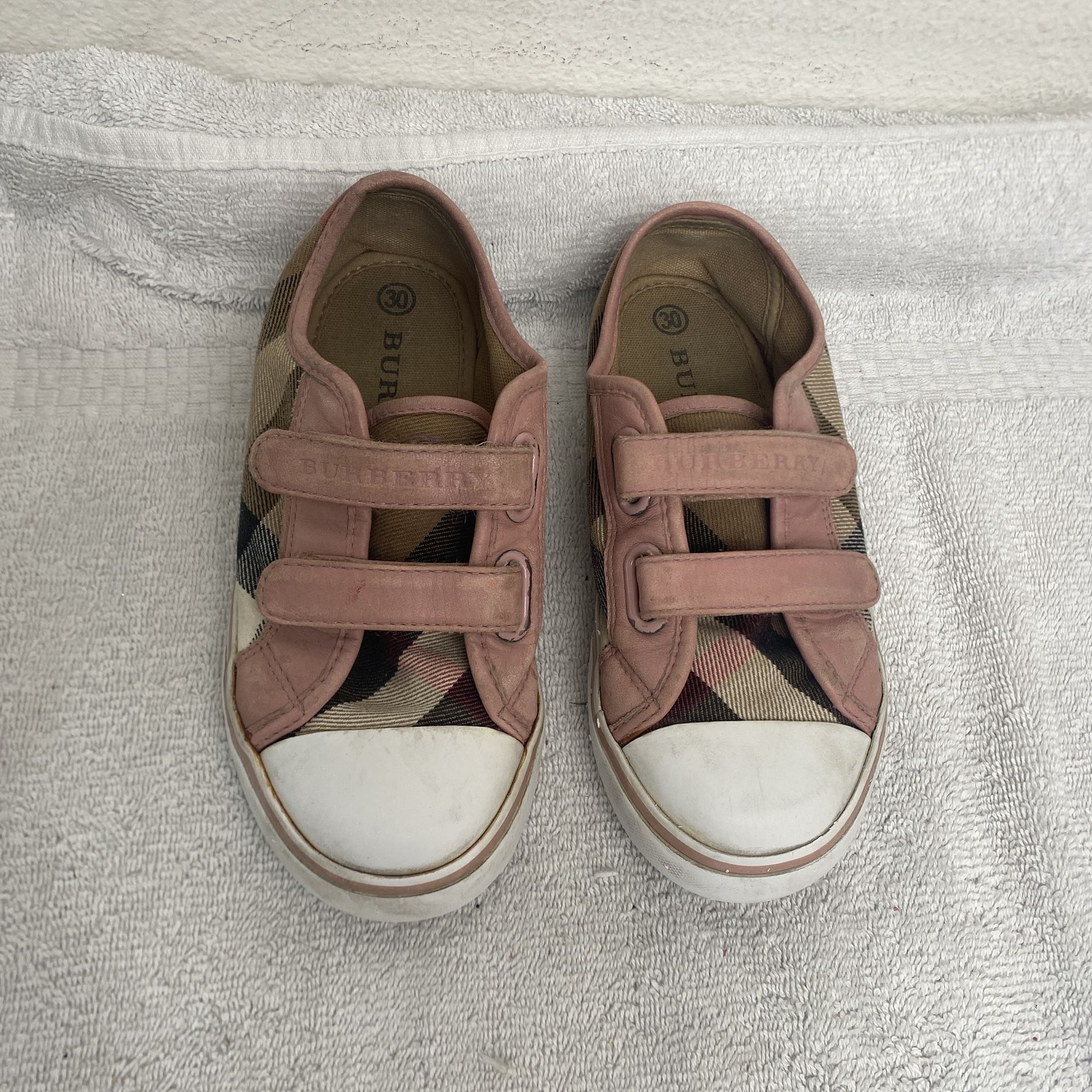 Burberry Girls Nova Check Pink Sneakers Size 12.5