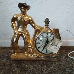 Vintage Cowboy Themed Electric Clock