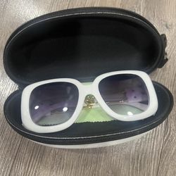 Versace white framed sunglasses.
