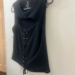 QBlack Sleeveless Cut Out Tank Top XXXL