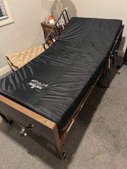 Medline Semi-Electric Hospital Bed with Mattress & Side Rails – Excellent Condition