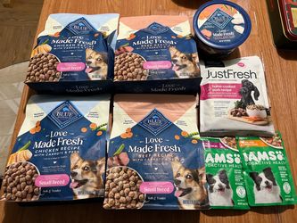 new Feeder Dog Bowl & dog food. firm price