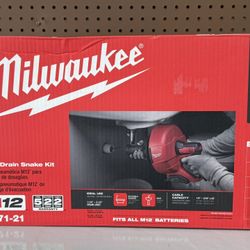 NEW! Milwaukee 2571-21 M12 Drain Snake Auger Kit