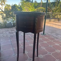 French Inlay Tall Oval Nightstand Side End Bedside Table Commode in Miami