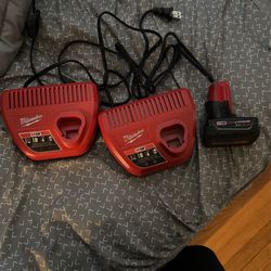 Milwaukee M12 Chargers And 3.0 Battery