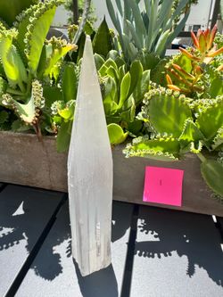 Carved satin spar selenite towers