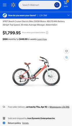 XPRIT Beach Cruiser Electric Bike – Watermelon