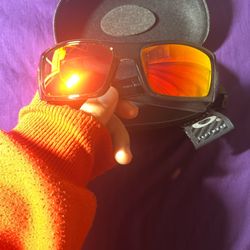 Oakley Sunglasses - Gray Frame - Orange-Red Lenses