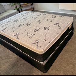 Mattress And Box Spring Bamboo Pillowtop 