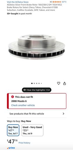 Silver front brake rotor