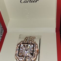 Cartier Watch Cuban Bracelet For Sale