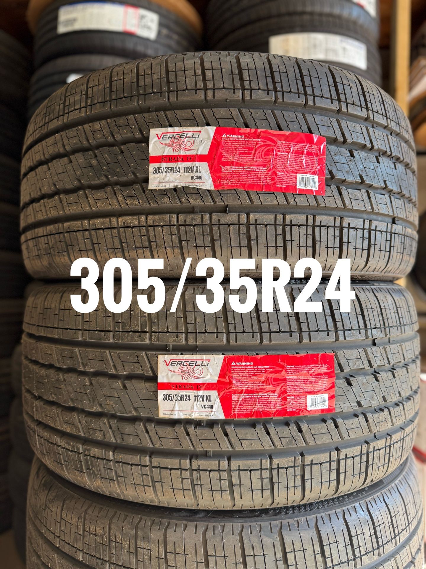 305/35R24 - NEW VERCELLI STRADA IV ALL SEASON TIRES - Tire Set 24”