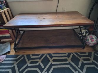 Industrial Wood and Metal Coffee Table