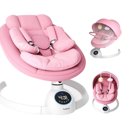 Baby Swing, Electric Infant Rocker with Bluetooth & Remote, 5 Speeds, 10 Lullabies,