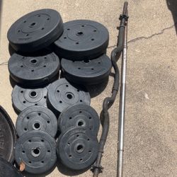 Vinyl Weights With Barbells