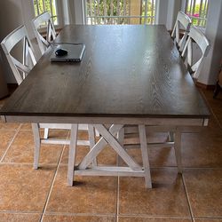 Country Table And 4 Chairs.