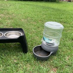 Dog  Food Bowl And Automatic Water Feeder