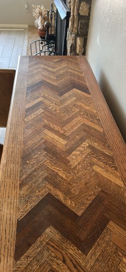 Hawaiian oak dresser/media station. Herringbone design.