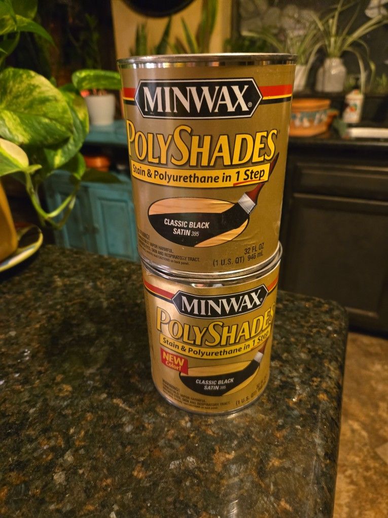 Two New Cans Of Minwax Polyshades Stain And Polyurethane In 1 Step