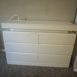 White Dresser 6 Drawers