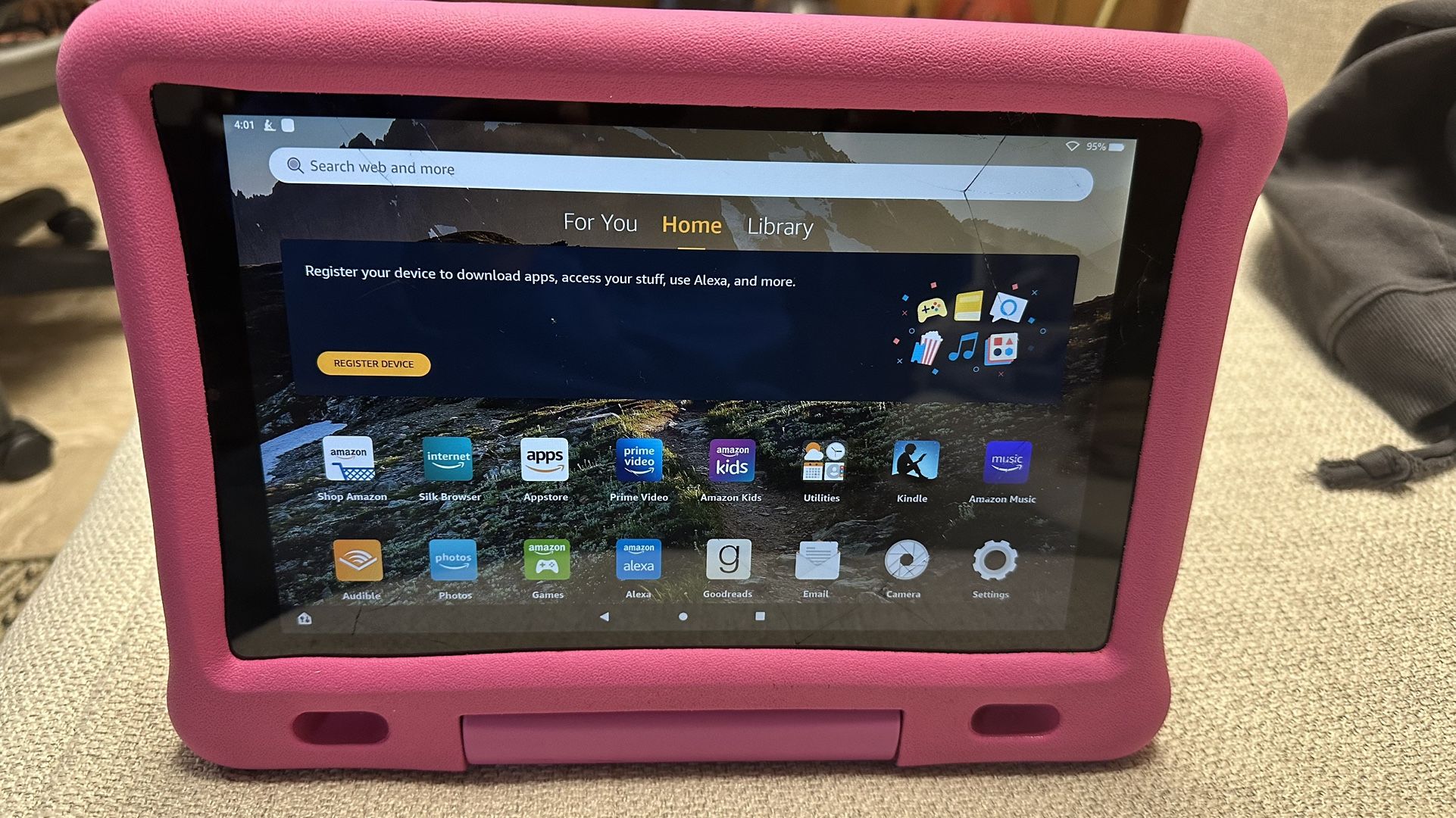 Amazon Fire Tablet 9th Edition with Pink Case