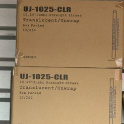 Jumbo Clear Plastic Straws 10.25” – Bulk 2500 Count – Unwrapped – Restaurant Supply 