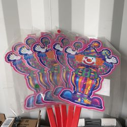 A Clown Man Stand On Grass Or Anywhere 