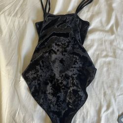 Women’s Black Velvet bodysuit