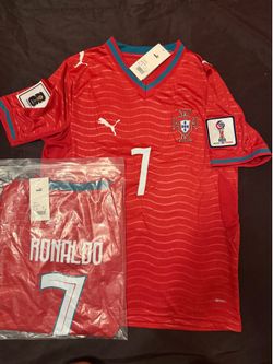 Portugal 2026 Home World Cup Ronaldo 7 Jersey with WC Patches ⚽️ 🇵🇹 Sizes - Small yo 3XL
