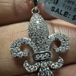 Iced Out Mojssanite Diamond Saint Pendant With 925 Silver Chain 