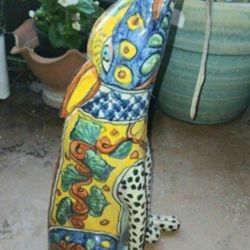 Ceramic Dog Mexican Pottery 18"