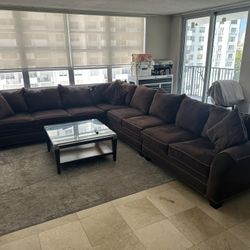 Sectional Couch And Tables 