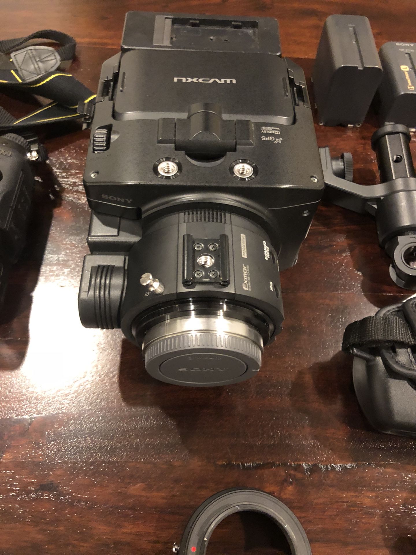 Sony FS100, Nikon D700. Rokinon Cine Lenses, RODE Mic etc