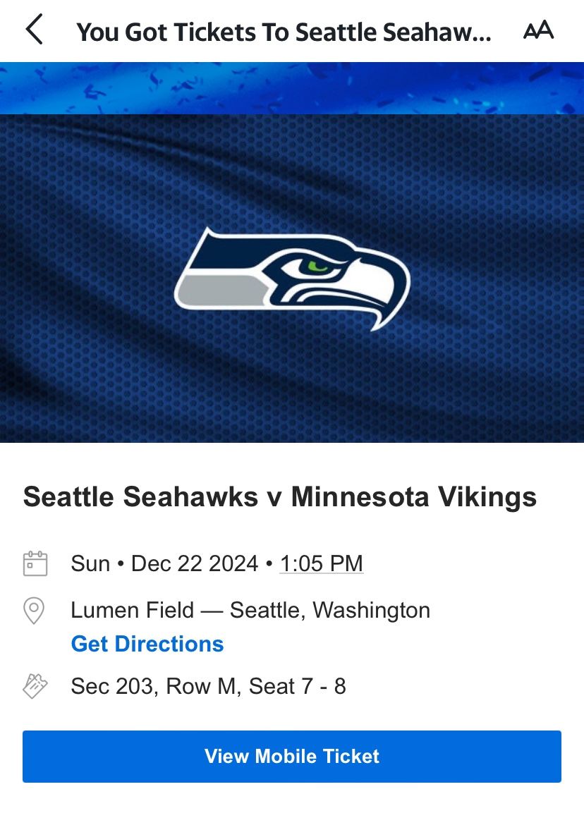 Minnesota Vikings Vs Seattle Seahawks