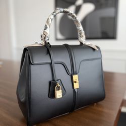 Black Top Handle Bag