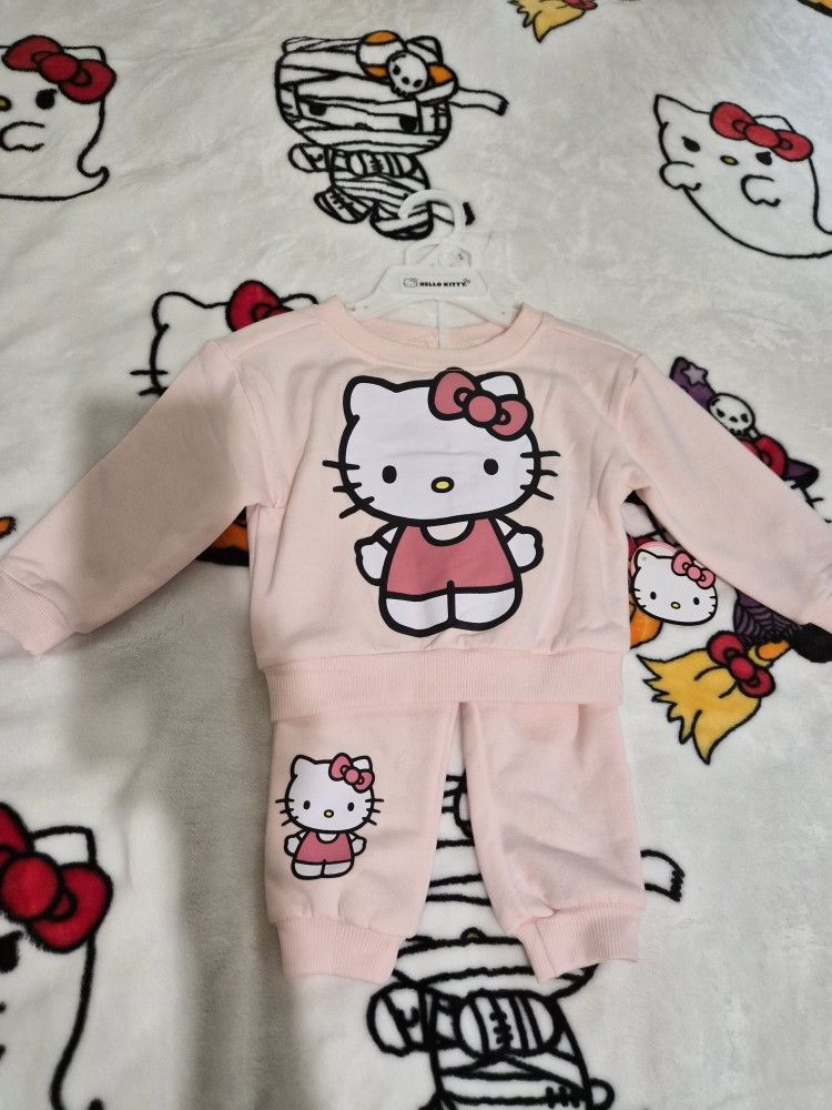 12 Month Hello Kitty Light Pink Jogger Set - New