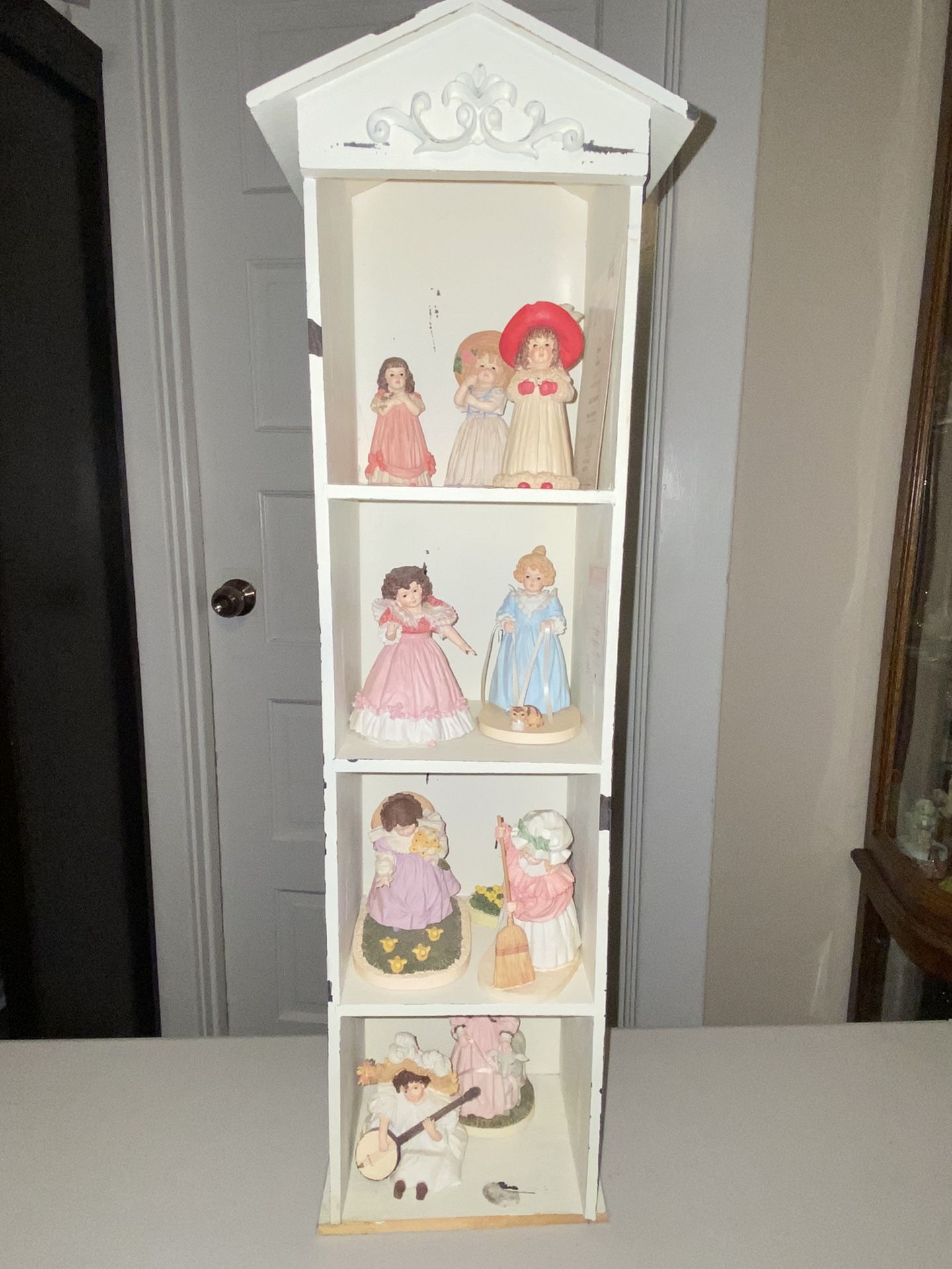 Maud Humphrey Bogart Hamilton Figurine dolls LOT & Cabinet.